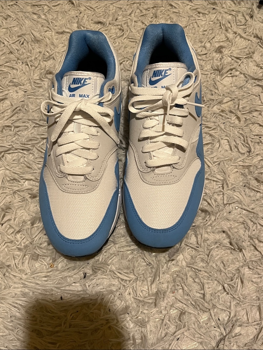 Nike Men Air Max Casual Sneakers in White and Light Blue